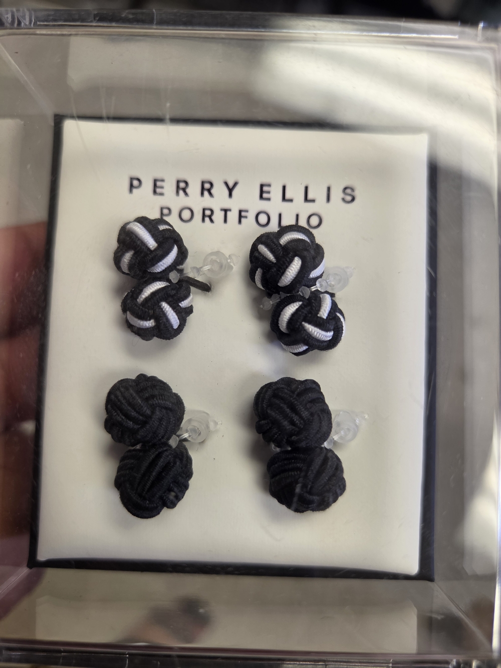 Perry Ellis Black & White Cuff Links NWT